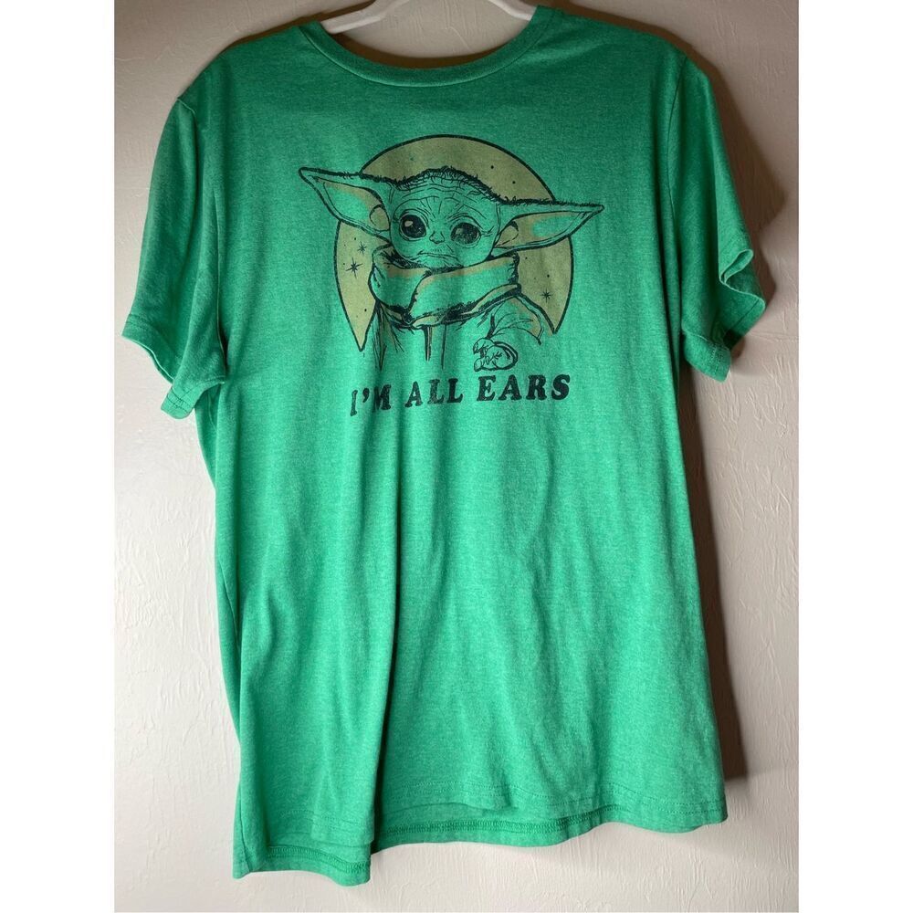 Star Wars The Mandalorian Grogu Baby Yoda “I’m All Ears” T-Shirt-LARGE